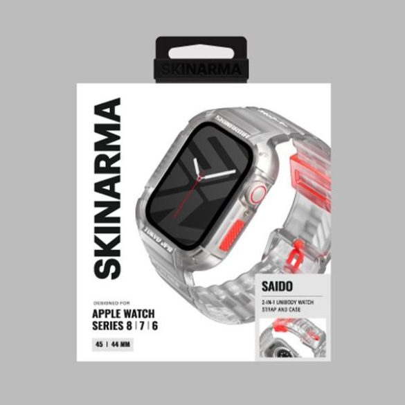 Skinarma Saido tok szíjjal Apple Watch 4/5/6/7/8/9/SE/SE2 (44/45mm) - átlátszó