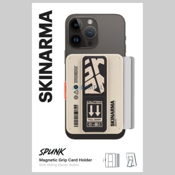 Skinarma Mirage Spunk mágneses kártyatartó kitámasztóval - elefántcsontfehér