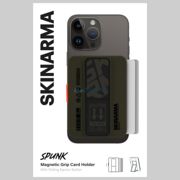Skinarma Mirage Spunk mágneses kártyatartó kitámasztóval - zöld
