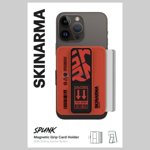Skinarma Mirage Spunk mágneses kártyatartó kitámasztóval - piros