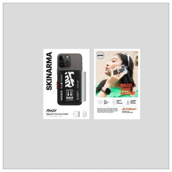 Skinarma Mirage Phaze mágneses kártyatartó kitámasztóval - fekete