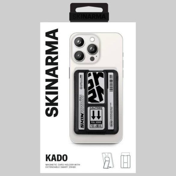Skinarma Kado Kira Kobai mágneses kártyatartó kitámasztóval - krómszürke