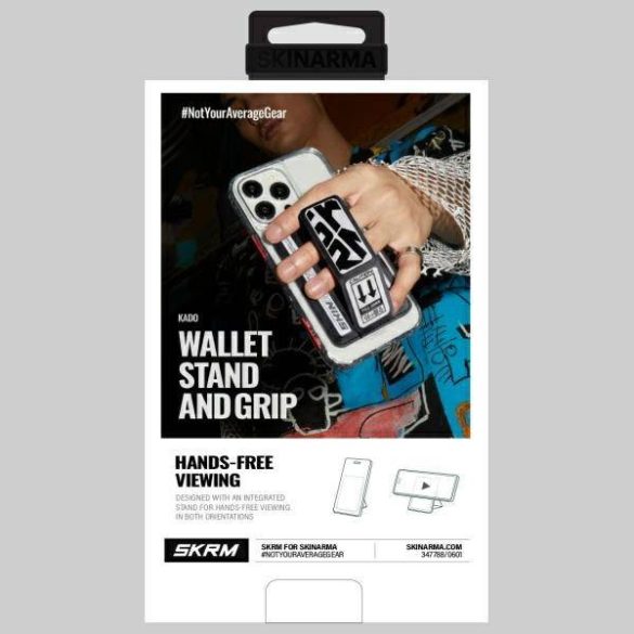 Skinarma Kado Kira Kobai mágneses kártyatartó kitámasztóval - krómszürke