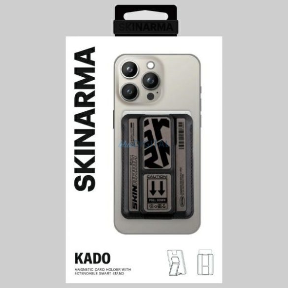 Skinarma Kado Kira Kobai mágneses kártyatartó kitámasztóval - fémszürke