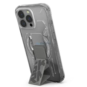 Skinarma Helio tok iPhone 16 Pro 6,3" mágneses töltéssel + fogantyús állvánnyal, titán színben
