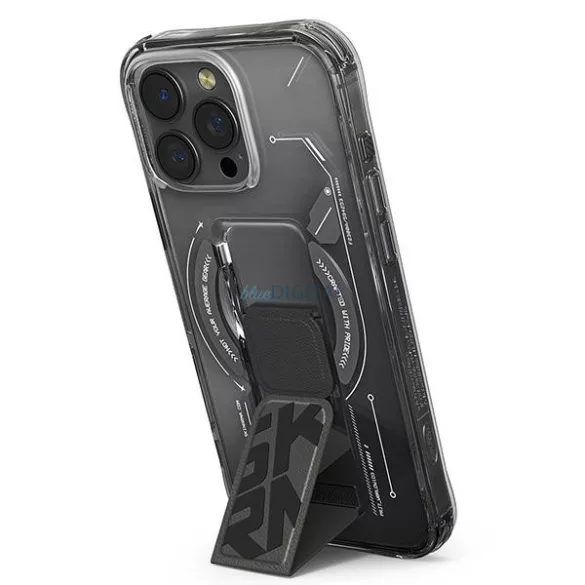 Skinarma Helio tok iPhone 16 Pro 6,3" mágneses töltéssel + fogantyús állvánnyal, fekete