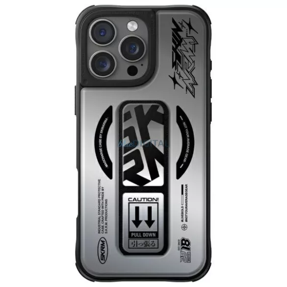 Skinarma Kira Kobai tok iPhone 16 Pro 6,3" mágneses töltő- és állványfogantyú, króm