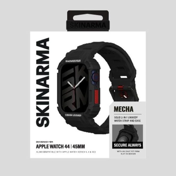 Skinarma Mecha tok szíjjal Apple Watch 4/5/6/7/8/9/SE/SE2 (44/45mm) - fekete