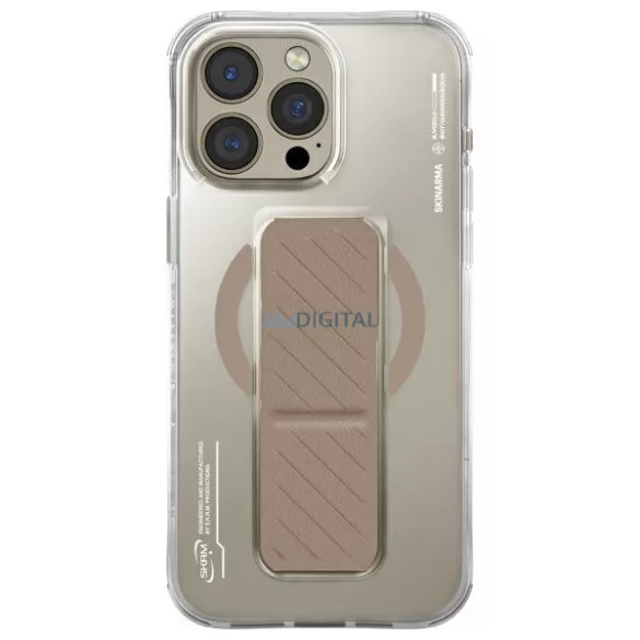 Skinarma Axon tok iPhone 16 Pro 6,3"    Mágneses töltő + állványos tartó, pezsgőszínű