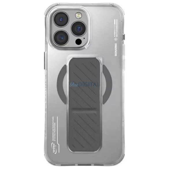 Skinarma Axon tok iPhone 16 Pro 6,3" mágneses töltéssel + fogantyús állvánnyal, titán színben