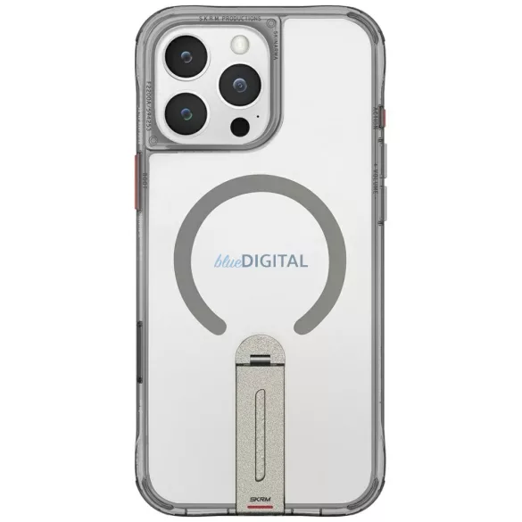 Skinarma Helix tok iPhone 16 Pro, mágneses töltéssel, 360°-ban forgatható állvánnyal, titán színben
