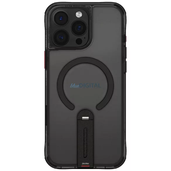 Skinarma Helix tok iPhone 16 Pro Max, mágneses töltéssel és 360°-ban forgatható állvánnyal, fekete