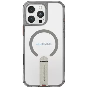 Skinarma Helix tok iPhone 16 Pro Max, mágneses töltéssel, 360°-ban forgatható állvánnyal, titán színben