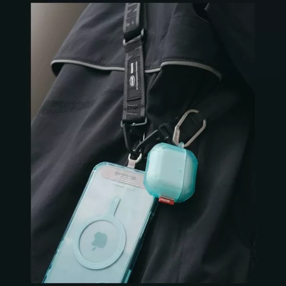 Skinarma Mecha CE tok AirPods 4 - türkizkék