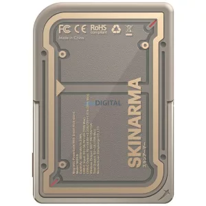 Skinarma Nexus Mecha mágneses hordtöltő állvánnyal, 5000 mAh, 20 W PD, USB-C, MagSafe, arany