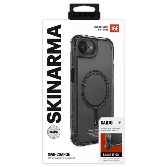 Skinarma Saido MagSafe-kompatibilis tok iPhone 16e - fekete