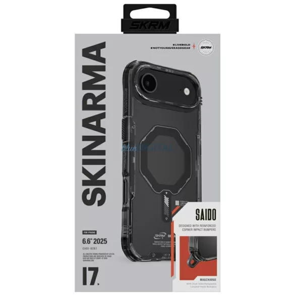 Skinarma Saido iPhone Air mágneses töltő tok fekete