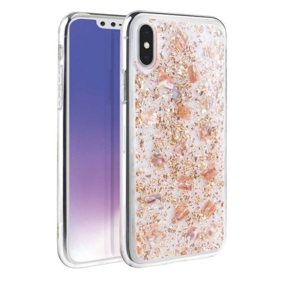 UNIQ Tok Lumence Clear iPhone Xs Max rózsaarany tok