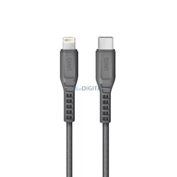UNIQ Flex MFi USB-C - Lightning kábel 18W nylon - szénszürke