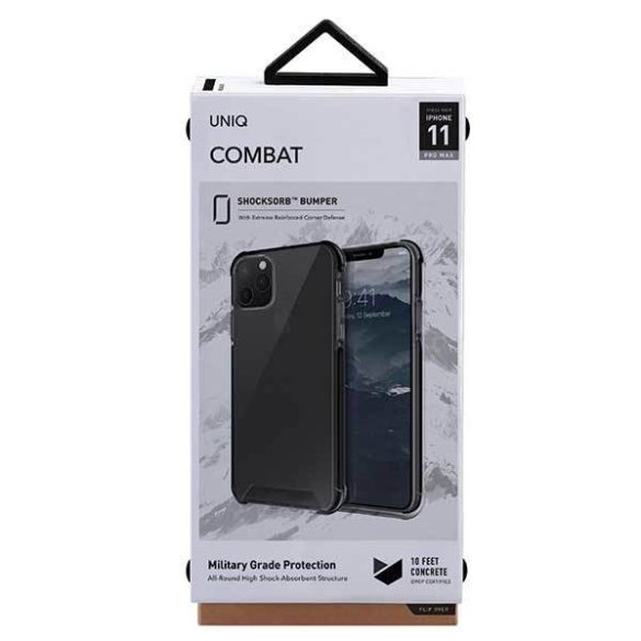 UNIQ Tok Combat iPhone 11 Pro Max fekete szénszálas tok