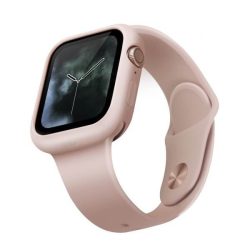   UNIQ Tok Lino Apple Watch Series 4/5/6/SE 44mm. védőfólia rózsaszín kerettel