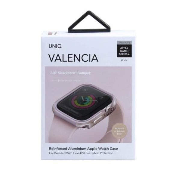 UNIQ Tok Valencia Apple Watch Series 4/5/6/SE 40mm. védőfólia rózsaarany kerettel