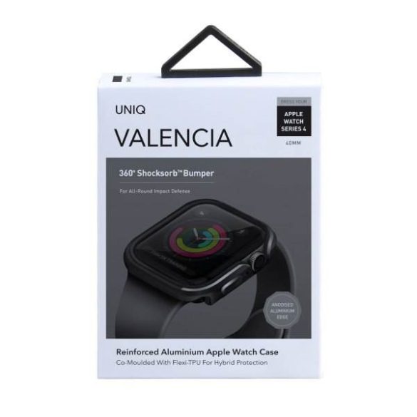 UNIQ Tok Valencia Apple Watch Series 4/5/6/SE 40mm. védőfólia szürke kerettel