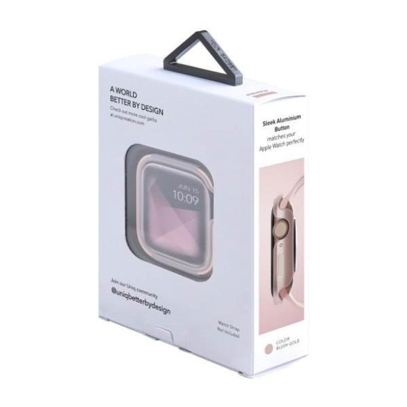 UNIQ Tok Valencia Apple Watch Series 4/5/6/SE 44mm. védőfólia rózsaarany kerettel