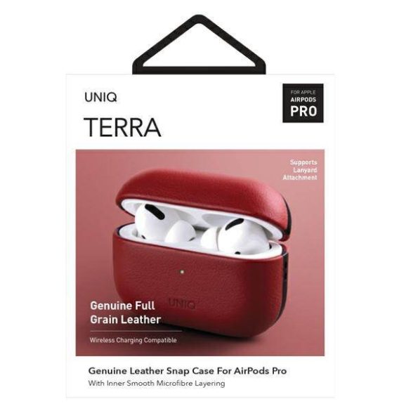 UNIQ Tok Terra AirPods Pro valódi bőr piros tok