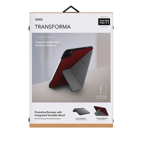 UNIQ Tok Transforma Rigor iPad Pro 11" (2020) korall piros tok