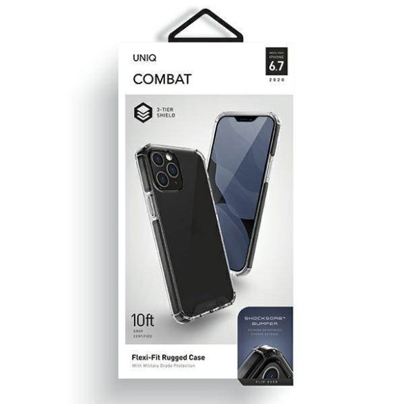 UNIQ Tok Combat iPhone 12 Pro Max 6,7" fekete szénszálas tok