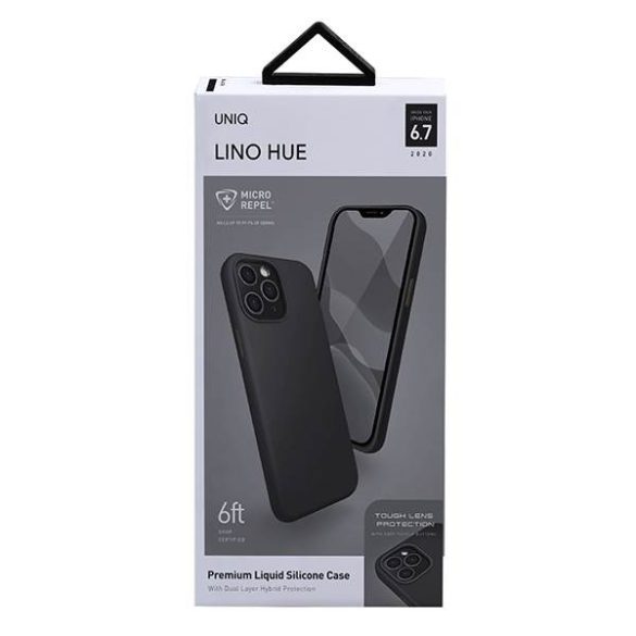 UNIQ Tok Lino Hue iPhone 12 Pro Max 6,7" fekete antimikrobiális tok