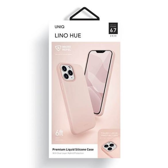 UNIQ Tok Lino Hue iPhone 12 Pro Max 6,7" rózsaszín antimikrobiális tok