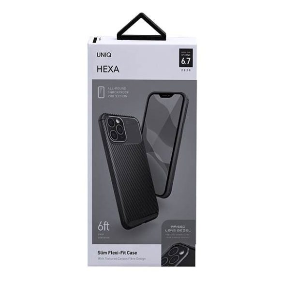 UNIQ Tok Hexa iPhone 12 Pro Max 6,7" fekete tok