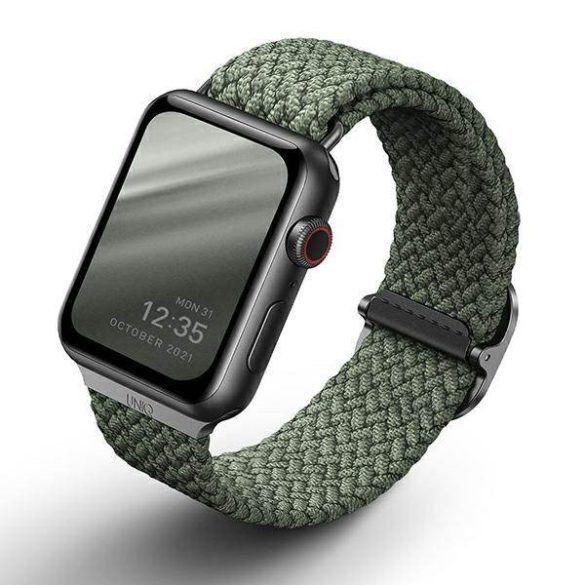 UNIQ óraszíj Aspen Apple Watch 40/38/41mm Series 1/2/3/4/4/5/6/7/8/9/SE/SE2 fonott ciprus zöld