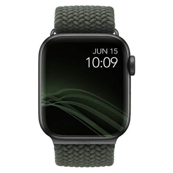 UNIQ óraszíj Aspen Apple Watch 40/38/41mm Series 1/2/3/4/4/5/6/7/8/9/SE/SE2 fonott ciprus zöld