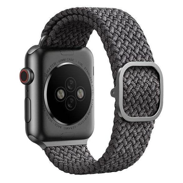 UNIQ óraszíj Aspen Apple Watch 40/38/41mm Series 1/2/3/4/4/5/6/7/8/9/SE/SE2 fonott gránit szürke