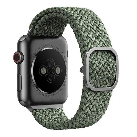 UNIQ óraszíj Aspen Apple Watch 44/42/45 mm Series 1/2/3/4/4/5/6/7/8/9/SE/SE2 fonott ciprus zöld