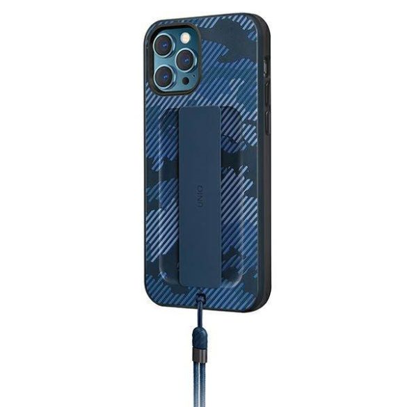 UNIQ Tok Heldro iPhone 12/12 Pro 6,1" kék terepmintás antimikrobiális tok