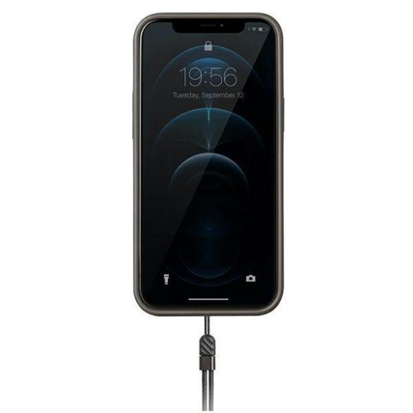 UNIQ Tok Heldro iPhone 12/12 Pro 6,1" fekete/szürke terepmintás antimikrobiális tok