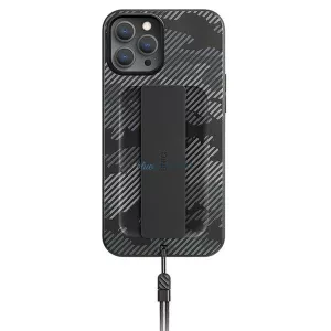 UNIQ Tok Heldro iPhone 12 Pro Max 6,7" fekete/szürke terepmintás antimikrobiális tok