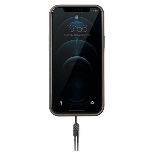 UNIQ Tok Heldro iPhone 12 Pro Max 6,7" fekete/szürke terepmintás antimikrobiális tok