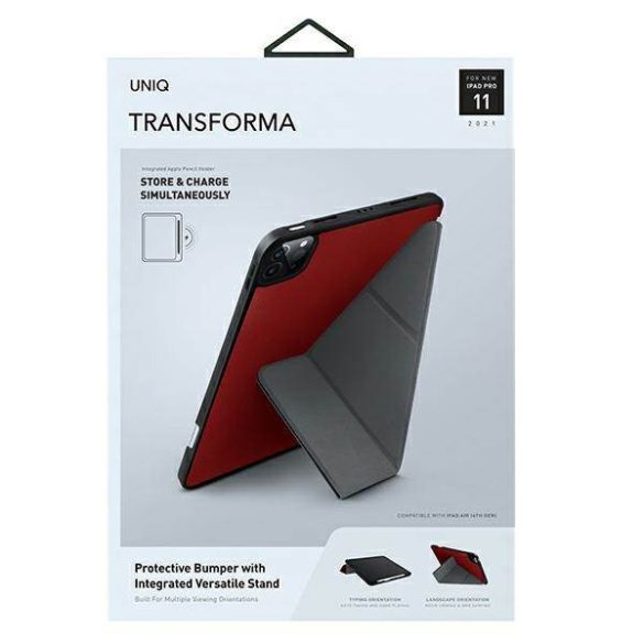 UNIQ Tok Transforma iPad Pro 11" (2021) antimikrobiális korall piros tok