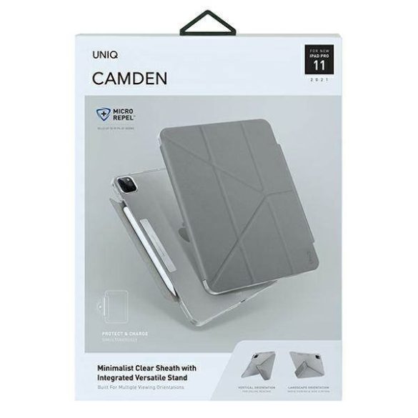 UNIQ Tok Camden iPad Pro 11" (2021) szürke antimikrobiális tok