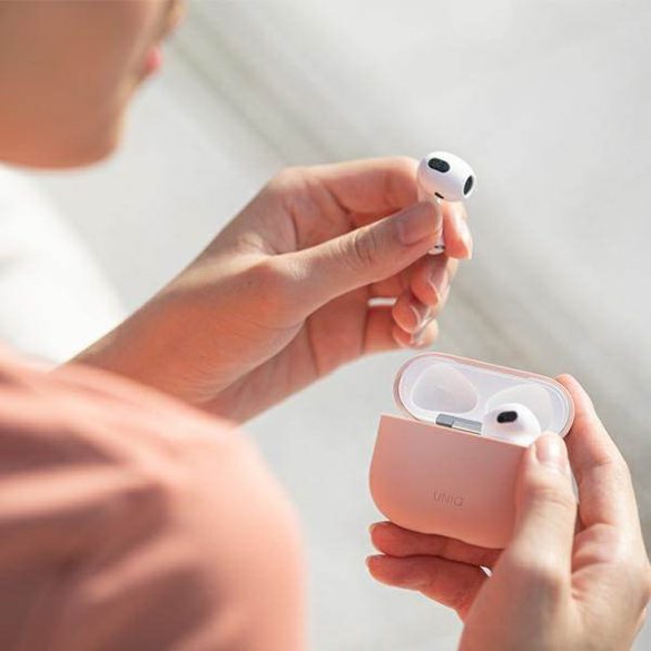 UNIQ Tok Lino AirPods 3 gen. szilikon pirosas rózsaszín tok