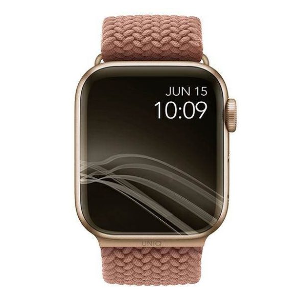 UNIQ óraszíj Aspen Apple Watch 44/42/45 mm Series 1/2/3/4/4/5/6/7/8/9/SE/SE2 fonott grapefruit rózsaszínű