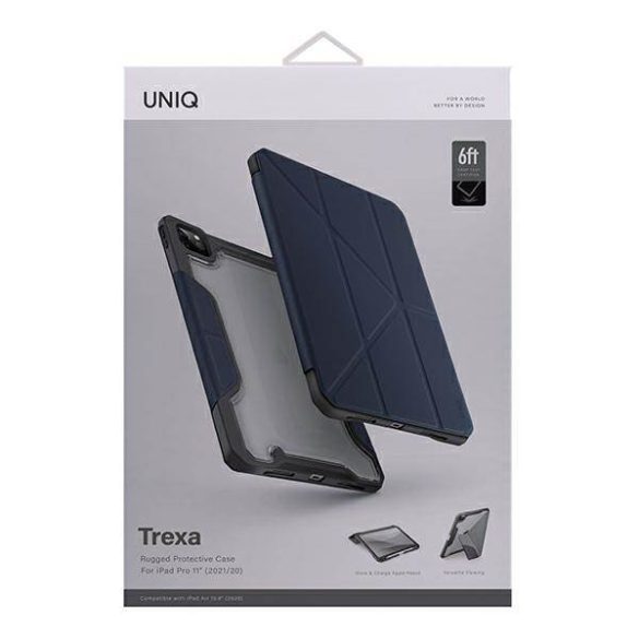 UNIQ Tok Trexa Trexa iPad Pro 11" 2021/2020 antimikrobiális kék tok