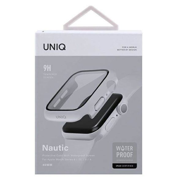 UNIQ Tok Nautic Apple Watch Series 4/5/6/SE 40mm védőfólia fehér kerettel