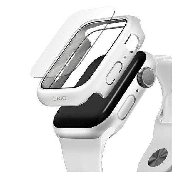 UNIQ Tok Nautic Apple Watch Series 4/5/6/SE 44mm védőfólia fehér kerettel