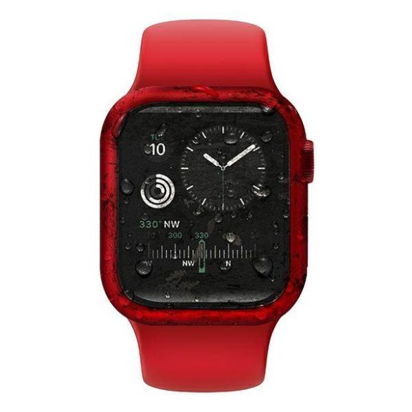 UNIQ Tok Nautic Apple Watch Series 4/5/6/SE 44mm védőfólia piros kerettel